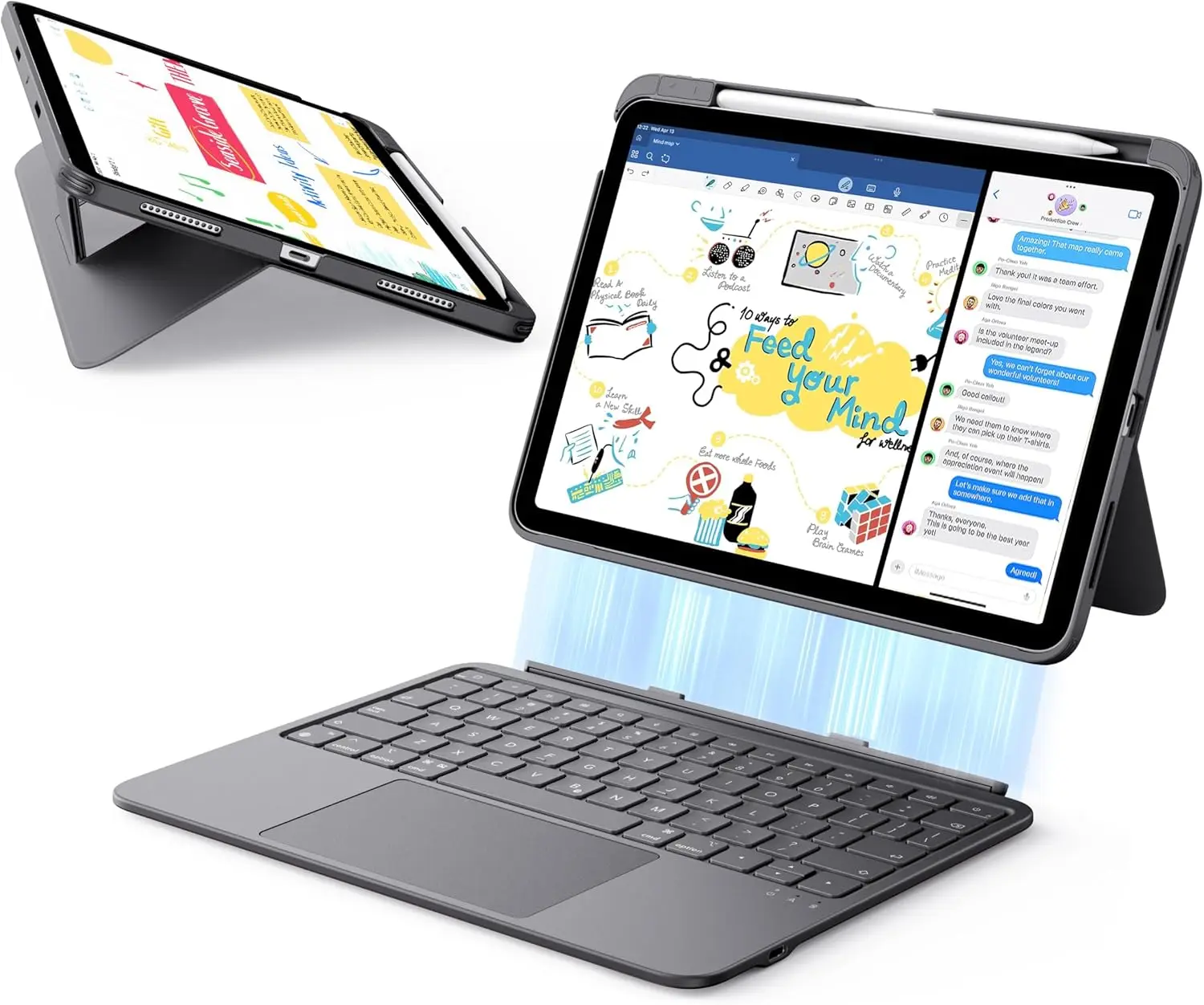 Magnetic Detachable Keyboard Case for iPad 11-inch with Large Trackpad, Lightweight Design, and Full Protection in Dark Gray
Magnetic Detachable Keyboard Case for iPad 11-inch with Large Trackpad, Lightweight Design, and Full Protection in Dark Gray