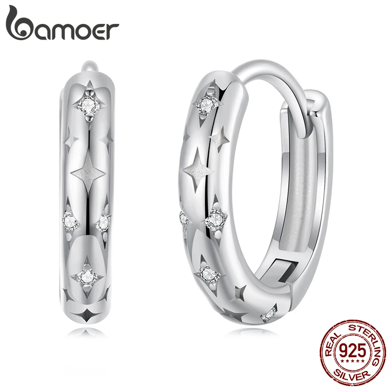 Серьги-кольца BAMOER из стерлингового серебра 925 пробы с луной и звездой, легкие и гипоаллергенные винтажные серьги-кольца для женщин BSE1157
Серьги-кольца BAMOER из стерлингового серебра 925 пробы с луной и звездой, легкие и гипоаллергенные винтажные серьги-кольца для женщин BSE1157