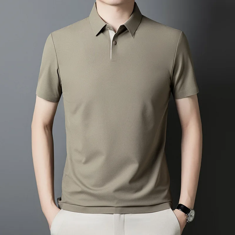 Summer New Ice Silk Men's Short Sleeve Shirt Casual Flip Collar Skin-friendly Comfortable Business T-shirt Polyester Fiber
Summer New Ice Silk Men's Short Sleeve Shirt Casual Flip Collar Skin-friendly Comfortable Business T-shirt Polyester Fiber
