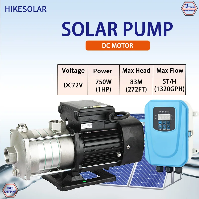 1HP Hybrid Solar Self Prime Water Pump with MPPT Controller 72v AC/DC Pump SS304 Impeller Farm Agriculture Irrigation
1HP Hybrid Solar Self Prime Water Pump with MPPT Controller 72v AC/DC Pump SS304 Impeller Farm Agriculture Irrigation