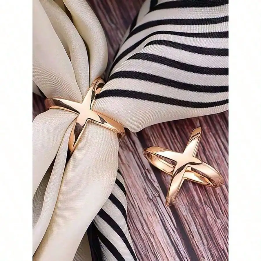1pc Women Geometric Design Casual Scarf Ring For Daily Life BroochGold Plated Scarf Ring, Multi-purpose Cross Hollow Out Smooth Surface Scarf Buckle, Fashion Square Shawl Fastener Accessories for Women
1pc Women Geometric Design Casual Scarf Ring For Daily Life BroochGold Plated Scarf Ring, Multi-purpose Cross Hollow Out Smooth Surface Scarf Buckle, Fashion Square Shawl Fastener Accessories for Women