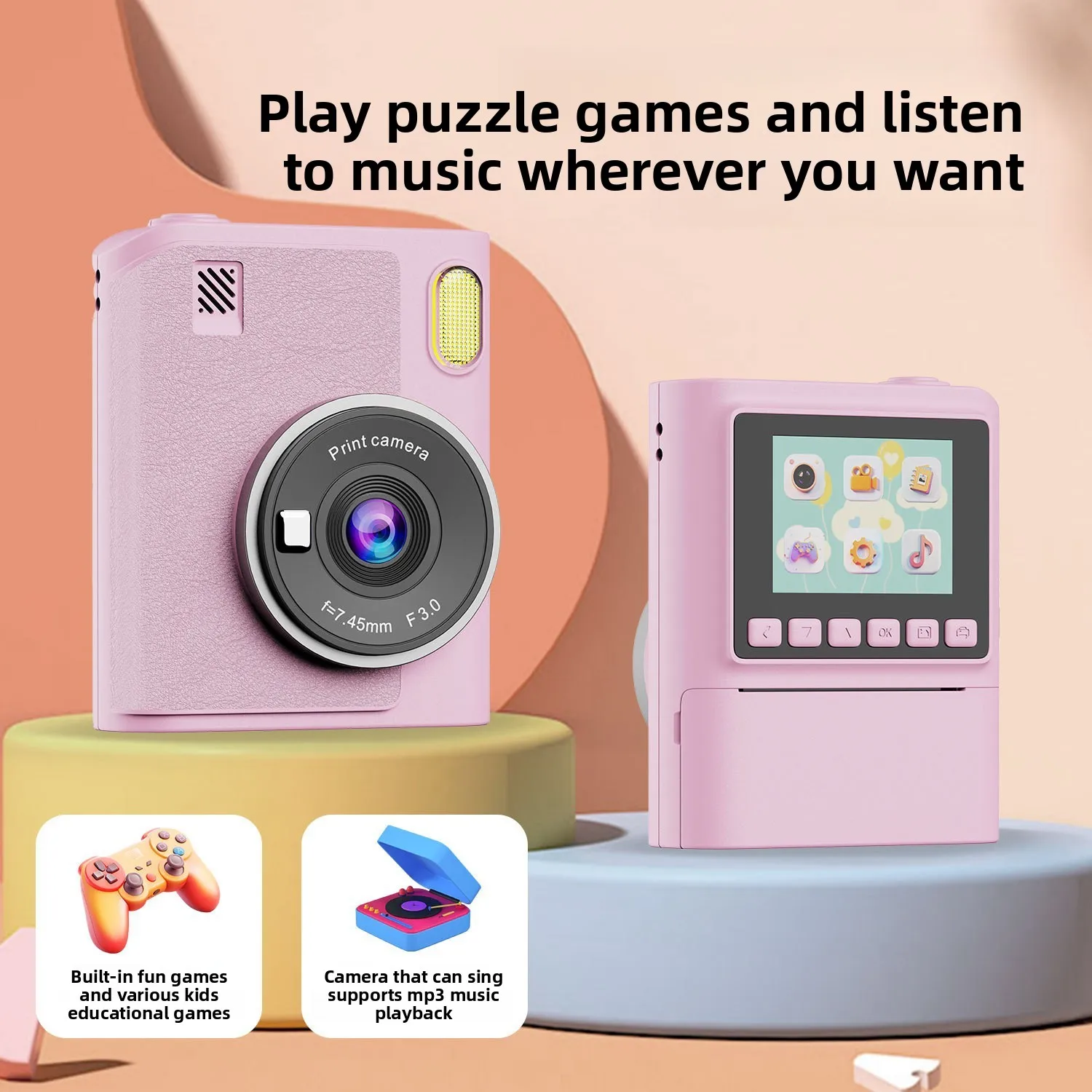New cross-border children's Polaroid can take pictures and video, multi-function printing, portable camera, color photos
New cross-border children's Polaroid can take pictures and video, multi-function printing, portable camera, color photos