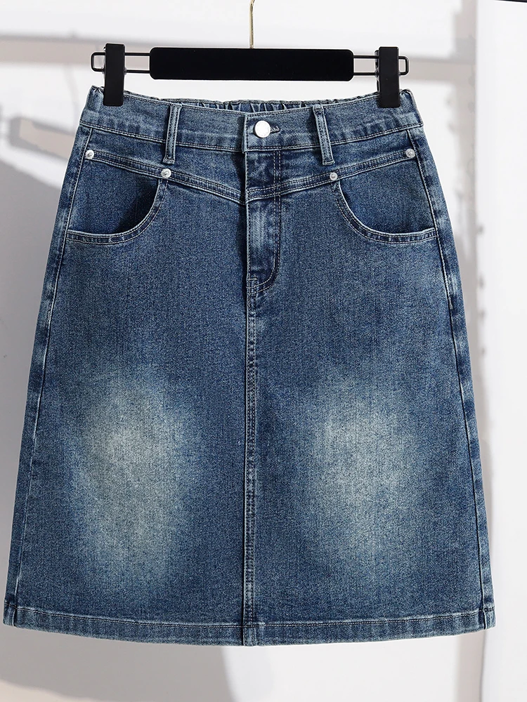 High Waist Elastic Denim Skirt Thin A-Line Half Body Skirt for plus Size Women Summer New Style Korean Version Commute
High Waist Elastic Denim Skirt Thin A-Line Half Body Skirt for plus Size Women Summer New Style Korean Version Commute