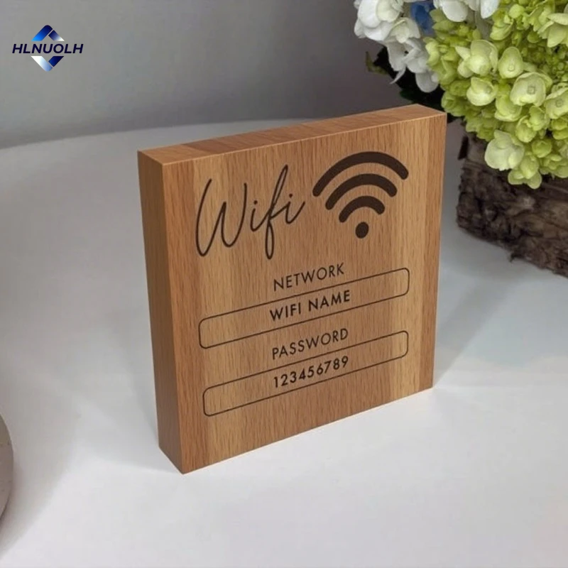 Custom WiFi Wooden Signs Block with Network Name Password and Scannable QR Code for Home, Office, Shop, Internet Cafe, Lobby
Custom WiFi Wooden Signs Block with Network Name Password and Scannable QR Code for Home, Office, Shop, Internet Cafe, Lobby