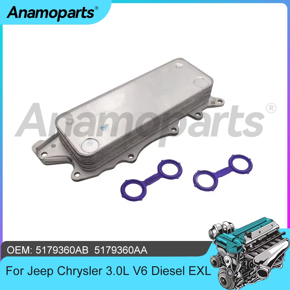 Детали двигателя Масляный радиатор подходит 3,0 л V6 Diesel EXL для Jeep Grand Cherokee Commander Chrysler 300C 3.0L 05-12 5179360AB 5179360AA
Детали двигателя Масляный радиатор подходит 3,0 л V6 Diesel EXL для Jeep Grand Cherokee Commander Chrysler 300C 3.0L 05-12 5179360AB 5179360AA