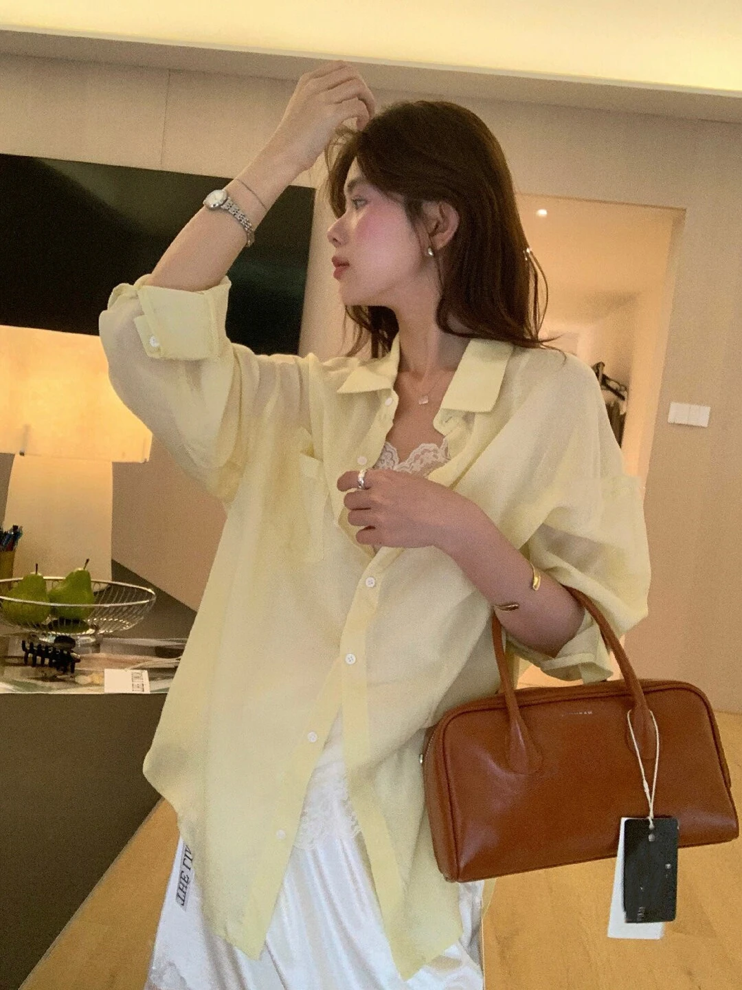 Loose Fit Summer Long Sleeve Yellow Shirt Women's Korean Lazy Style Fashionable Versatile Age-Defying Trendy Casual Shirt
Loose Fit Summer Long Sleeve Yellow Shirt Women's Korean Lazy Style Fashionable Versatile Age-Defying Trendy Casual Shirt