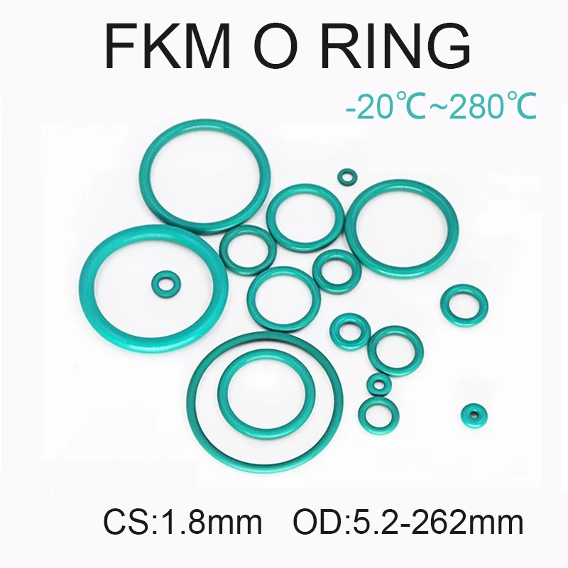 FKM Green Fluorine Rubber O Ring CS 1.8mm O-Rings Sealing Gasket Washer OD 5.2mm ~ 262mm Oil Resistant Acid And Alkali Resistant
FKM Green Fluorine Rubber O Ring CS 1.8mm O-Rings Sealing Gasket Washer OD 5.2mm ~ 262mm Oil Resistant Acid And Alkali Resistant