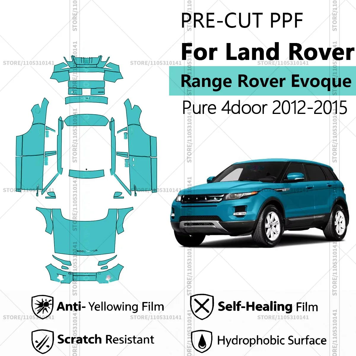 Предварительно нарезанная защитная пленка PPF, прозрачная автомобильная пленка для Land Rover Range Rover Evoque Pure 4-дверный 2012-2015
Предварительно нарезанная защитная пленка PPF, прозрачная автомобильная пленка для Land Rover Range Rover Evoque Pure 4-дверный 2012-2015