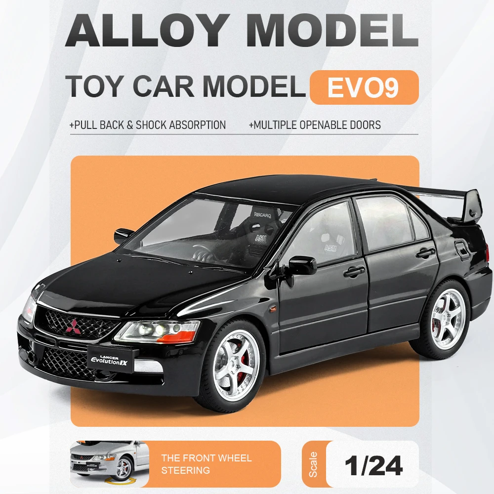 1:24 Sacle EVO9 Street Livery Version Car Model Toy Doors Opened Pull Back Models Shock Absorption Vehicle for Husband Surprise
1:24 Sacle EVO9 Street Livery Version Car Model Toy Doors Opened Pull Back Models Shock Absorption Vehicle for Husband Surprise
