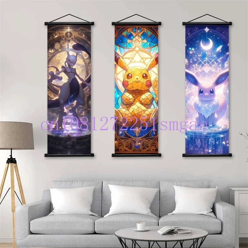 Anime Pokemon Pikachu Eevee Ampharos Charizard Bulbasaur Squirtle Poster Scroll Painting Theme Party Decoration Painting Gift
Anime Pokemon Pikachu Eevee Ampharos Charizard Bulbasaur Squirtle Poster Scroll Painting Theme Party Decoration Painting Gift