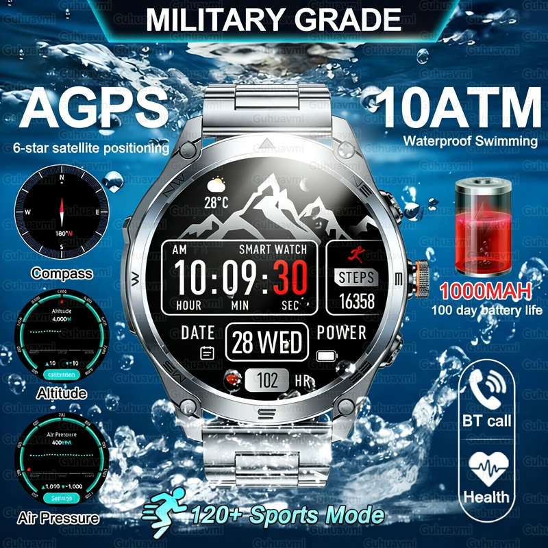 Смарт-часы с AMOLED-экраном 1,75 дюйма для мужчин, водонепроницаемые до 10ATM, с компасом, GPS, Bluetooth-вызовами, аккумулятором 1000 мАч, спортивный браслет
Смарт-часы с AMOLED-экраном 1,75 дюйма для мужчин, водонепроницаемые до 10ATM, с компасом, GPS, Bluetooth-вызовами, аккумулятором 1000 мАч, спортивный браслет