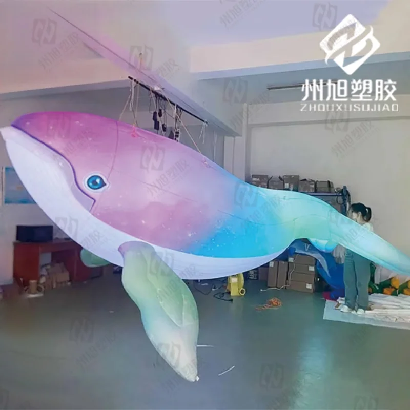 Giant inflatable whale models, colorful sea animals, with white leds, decorative props for outdoor activity exhibits
Giant inflatable whale models, colorful sea animals, with white leds, decorative props for outdoor activity exhibits
