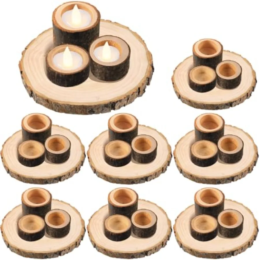 32 Pack Wooden Tealight Candle Holder with Wood Slices for Centerpieces Natural Rustic Candlestick Party Supplies for Table Din
32 Pack Wooden Tealight Candle Holder with Wood Slices for Centerpieces Natural Rustic Candlestick Party Supplies for Table Din