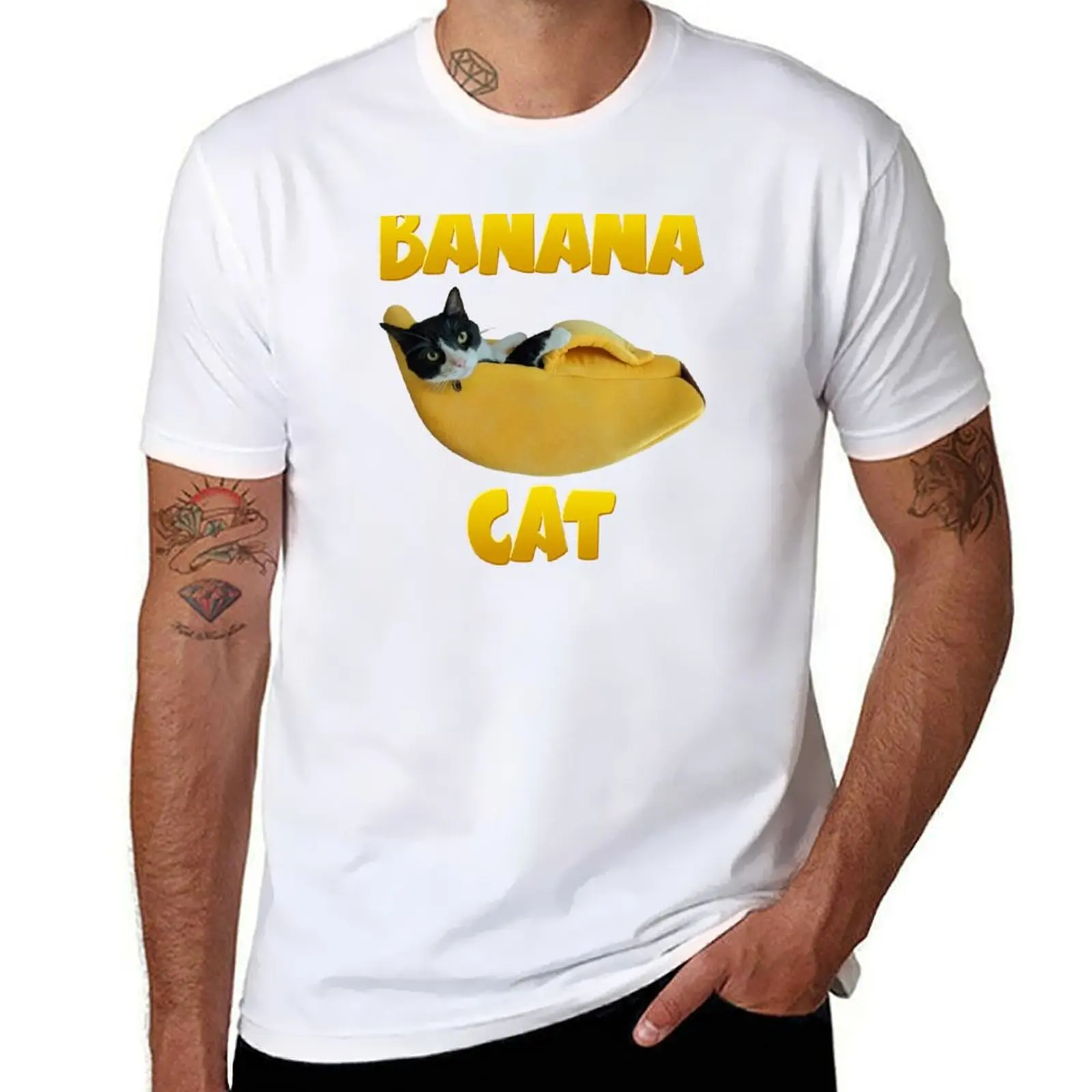 Banana Cat (with text) T-Shirt t shirts designer cotton t shirts man 100% T-Shirt 
Banana Cat (with text) T-Shirt t shirts designer cotton t shirts man 100% T-Shirt