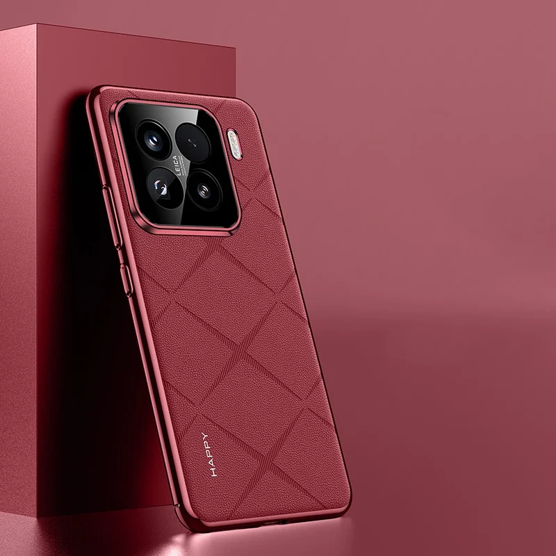Eco-friendly Vegan Leather Case For Xiaomi 15 Pro 14 Ultra Phone Cover Grid Texture Ceramic Electroplating Frame Lens Protector
Eco-friendly Vegan Leather Case For Xiaomi 15 Pro 14 Ultra Phone Cover Grid Texture Ceramic Electroplating Frame Lens Protector