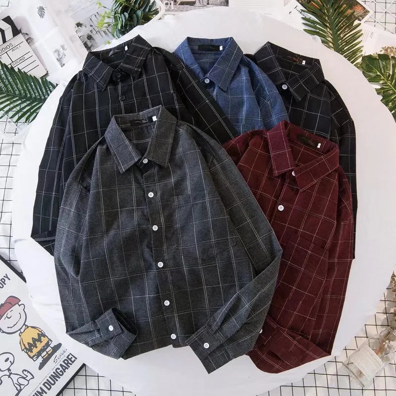 Spring Summer Casual Plaid Shirts Tops Long-sleeved Men's Shirt Handsome Man Shirts 4 Colors Men's Clothing
Spring Summer Casual Plaid Shirts Tops Long-sleeved Men's Shirt Handsome Man Shirts 4 Colors Men's Clothing