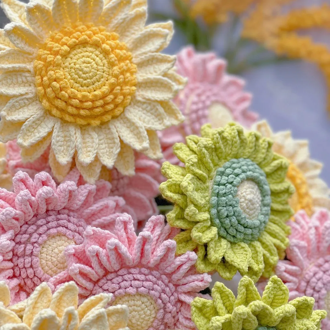 Double Layer Crochet Sunflower, Handmade Knitted Fake Flower Gift for Christmas, DIY Craft Present All Seasons
Double Layer Crochet Sunflower, Handmade Knitted Fake Flower Gift for Christmas, DIY Craft Present All Seasons