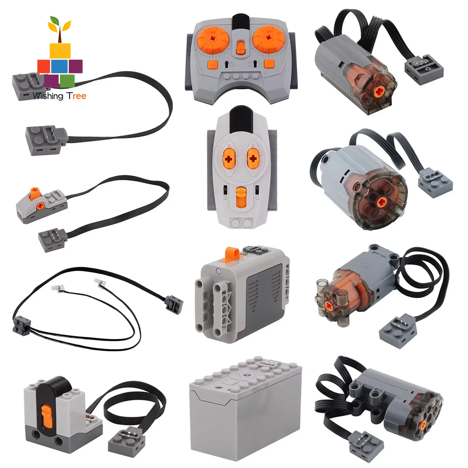 12Pcs Mould King Motor Kit with Li-ion Battery Box & IR Remote Controller, Compatible with Tech-nic PF Parts 8883 88003
12Pcs Mould King Motor Kit with Li-ion Battery Box & IR Remote Controller, Compatible with Tech-nic PF Parts 8883 88003