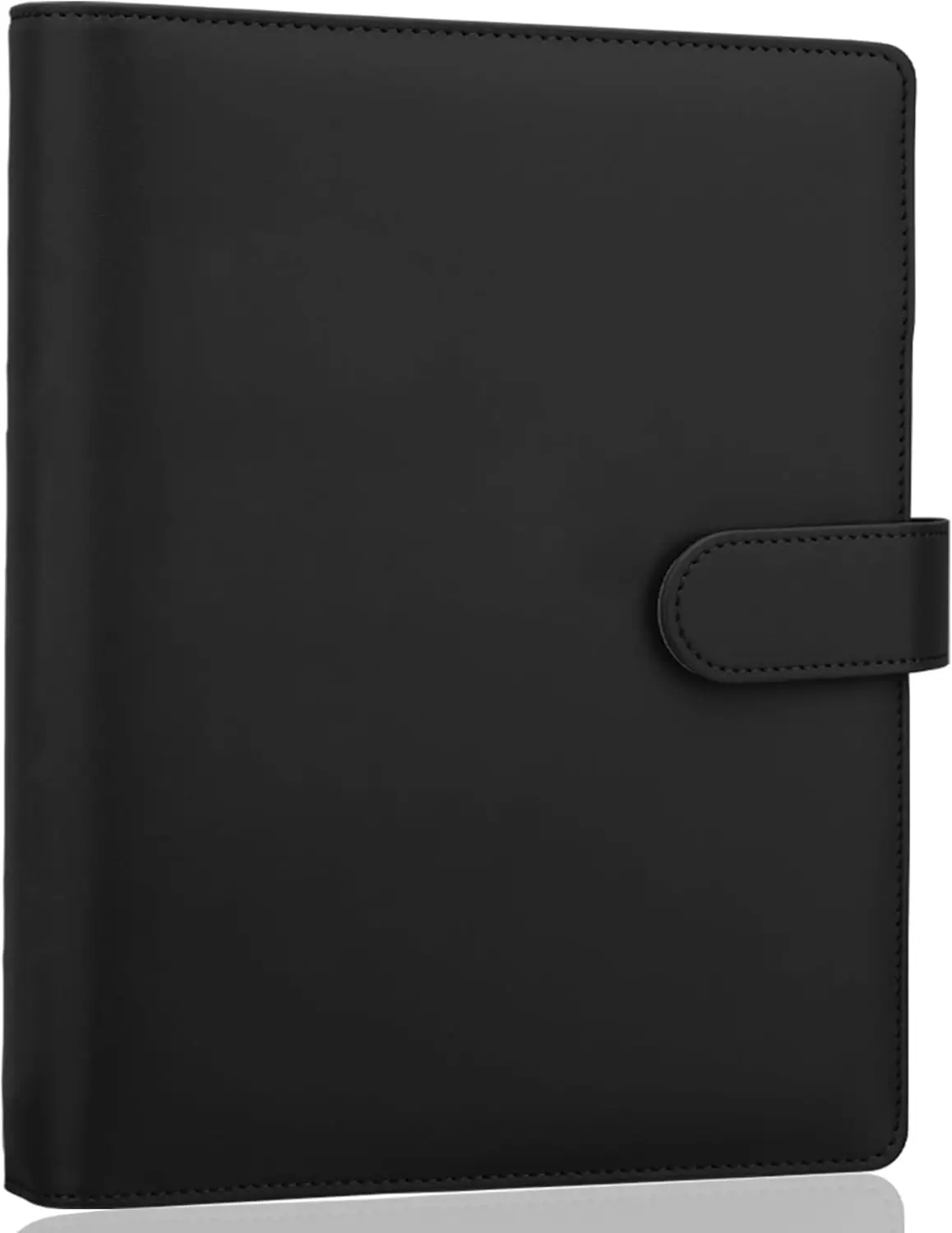 A5 6-Ring Binder Refillable Planner Cover, PU Leather Notebook Organizer with Card Slots, Pen Loops, Black
A5 6-Ring Binder Refillable Planner Cover, PU Leather Notebook Organizer with Card Slots, Pen Loops, Black