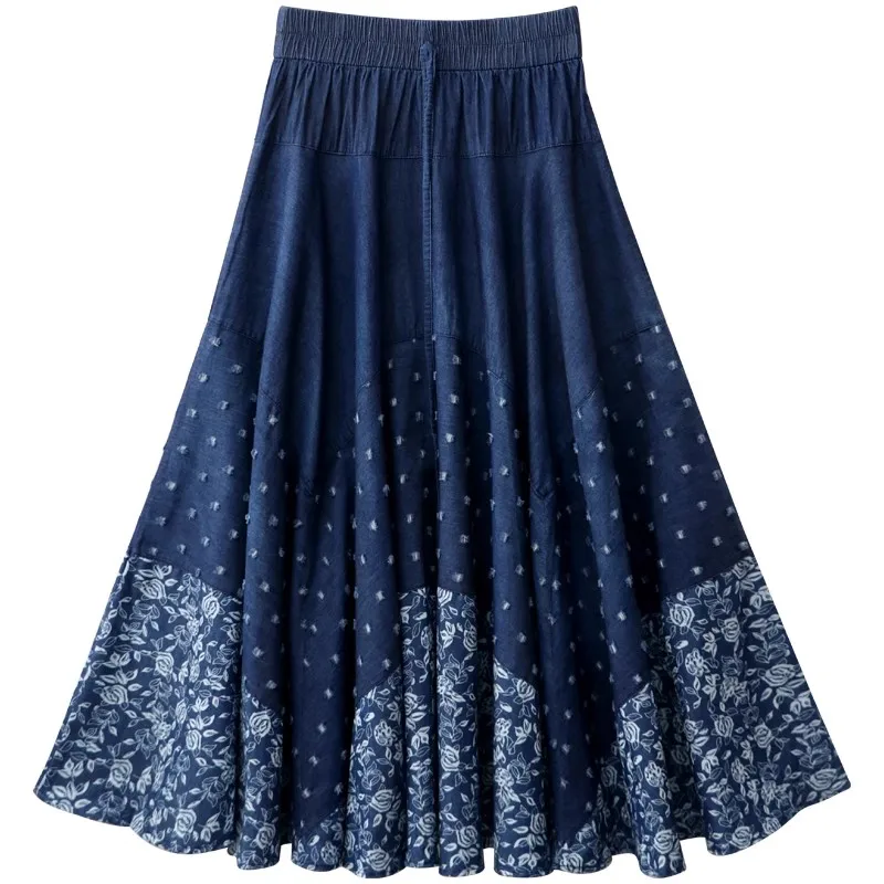 New Women's Girls Floret Printed Polka Dot Hole Splicing Denim Cotton Skirts Bohemian Vintage Casual Classic Elegant Pleated
New Women's Girls Floret Printed Polka Dot Hole Splicing Denim Cotton Skirts Bohemian Vintage Casual Classic Elegant Pleated