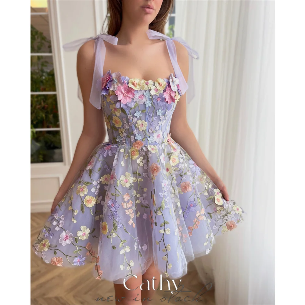 Cathy Lavender Lace Embroidery Tulle Prom Dress Sweetheart Mesh Straps Mini vestidos par boda Elegant Sleeveless Wedding Dress
Cathy Lavender Lace Embroidery Tulle Prom Dress Sweetheart Mesh Straps Mini vestidos par boda Elegant Sleeveless Wedding Dress