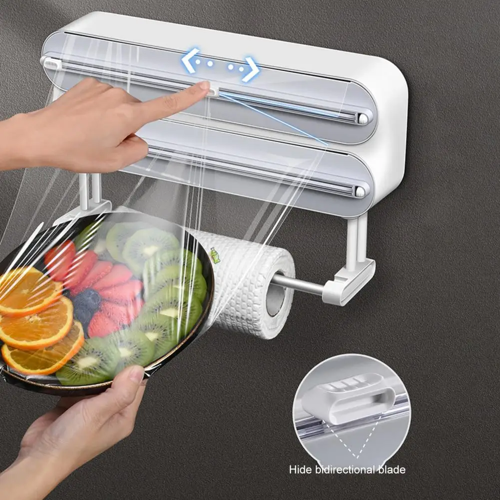 Large Compartment Plastic Wrap Holder Double-layered Plastic Wrap Storage Solution Durable Multi-size Plastic Wrap Dispenser
Large Compartment Plastic Wrap Holder Double-layered Plastic Wrap Storage Solution Durable Multi-size Plastic Wrap Dispenser