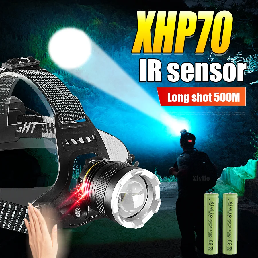 XHP70 Powerful LED Headlamp Long Range 2*18650 Headlight Rechargeable Head Flashlight High Power Outdoor HeadLamp Fishing Light
XHP70 Powerful LED Headlamp Long Range 2*18650 Headlight Rechargeable Head Flashlight High Power Outdoor HeadLamp Fishing Light