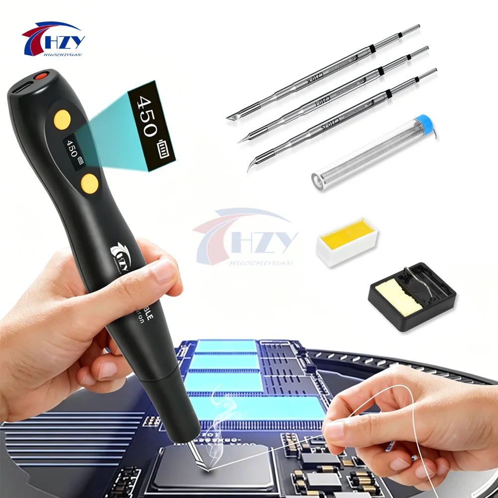 HZY B2 Portable Soldering Iron Set Adjustable Temperature 100-450℃ Welding Solder Rework Station Portable Repair Tool
HZY B2 Portable Soldering Iron Set Adjustable Temperature 100-450℃ Welding Solder Rework Station Portable Repair Tool