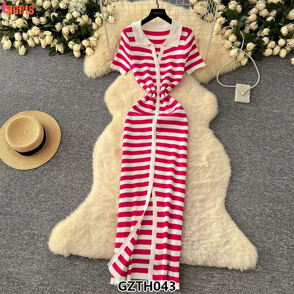 Fashion Color Contrast Lapel Single Breasted Cardigan Striped Knit Dress for Women Figure Long Skirt-GZTH043
Fashion Color Contrast Lapel Single Breasted Cardigan Striped Knit Dress for Women Figure Long Skirt-GZTH043