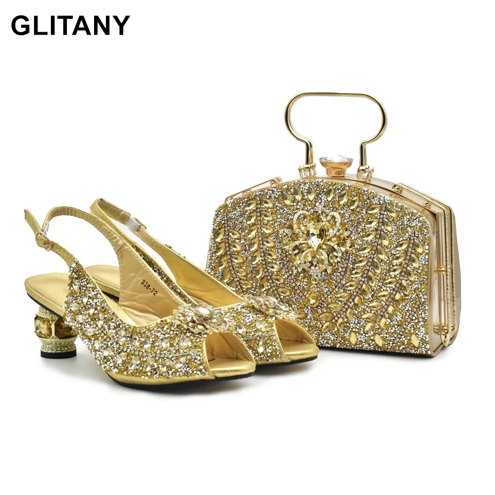 New Fashion Womens Matching Shoe and Bags Set Decorated with Rhinestone Elegant Party Pumps with Purse Wedding Shoes Bride
New Fashion Womens Matching Shoe and Bags Set Decorated with Rhinestone Elegant Party Pumps with Purse Wedding Shoes Bride