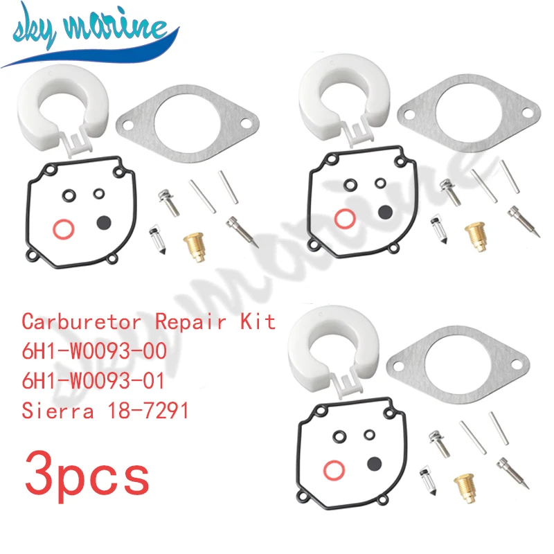 Carburetor Repair Kit 6H1-W0093 For Yamaha Outboard Motor 2T 75HP 80HP 90HP, Sierra 18-7291 6H1-W0093-00 ;6H1-W0093-01
Carburetor Repair Kit 6H1-W0093 For Yamaha Outboard Motor 2T 75HP 80HP 90HP, Sierra 18-7291 6H1-W0093-00 ;6H1-W0093-01