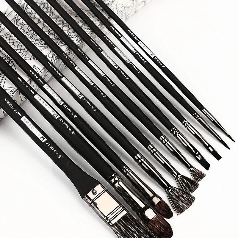 Набор из 10 кистей для рисования: черно-белые нейлоновые кисти из волчьего волоса, многофункциональные, в коробке, с березовым стержнем, для акриловых красок.
Набор из 10 кистей для рисования: черно-белые нейлоновые кисти из волчьего волоса, многофункциональные, в коробке, с березовым стержнем, для акриловых красок.