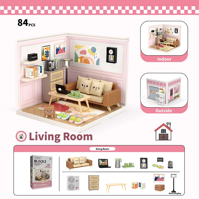 Living Room Miniature World: A Three-dimensional Handmade Assembly Model for Children's Pretend Play House, an Educational Puzzl
Living Room Miniature World: A Three-dimensional Handmade Assembly Model for Children's Pretend Play House, an Educational Puzzl