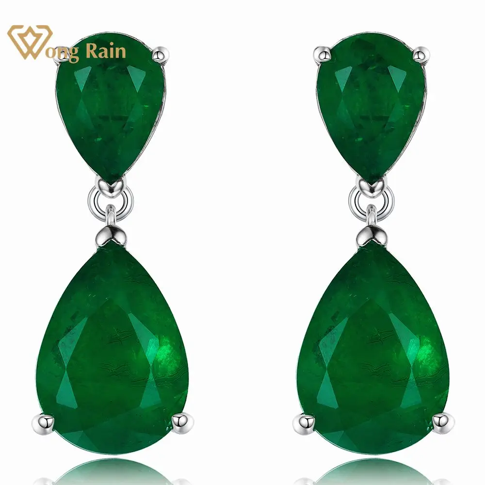 Wong Rain Vintage 925 Sterling Silver Pear Cut 7*10 MM Emerald Gemstone Water Drop Earrings Wedding Party Jewelry Free Shipping
Wong Rain Vintage 925 Sterling Silver Pear Cut 7*10 MM Emerald Gemstone Water Drop Earrings Wedding Party Jewelry Free Shipping