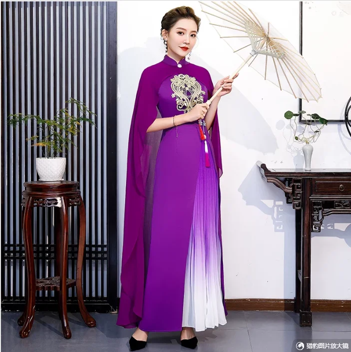 High End Atmospheric Choir Performance Costume, Elegant and Dignified Women's Qipao Shawl Dress
High End Atmospheric Choir Performance Costume, Elegant and Dignified Women's Qipao Shawl Dress