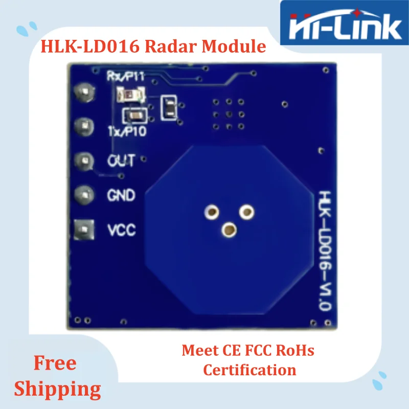 HLK-LD016 5.8GHz Radar Sensor Module 20mA Long Distance 6-10m Human Motion Detection 5V DC Microwave Radar Module for Smart IoT
HLK-LD016 5.8GHz Radar Sensor Module 20mA Long Distance 6-10m Human Motion Detection 5V DC Microwave Radar Module for Smart IoT