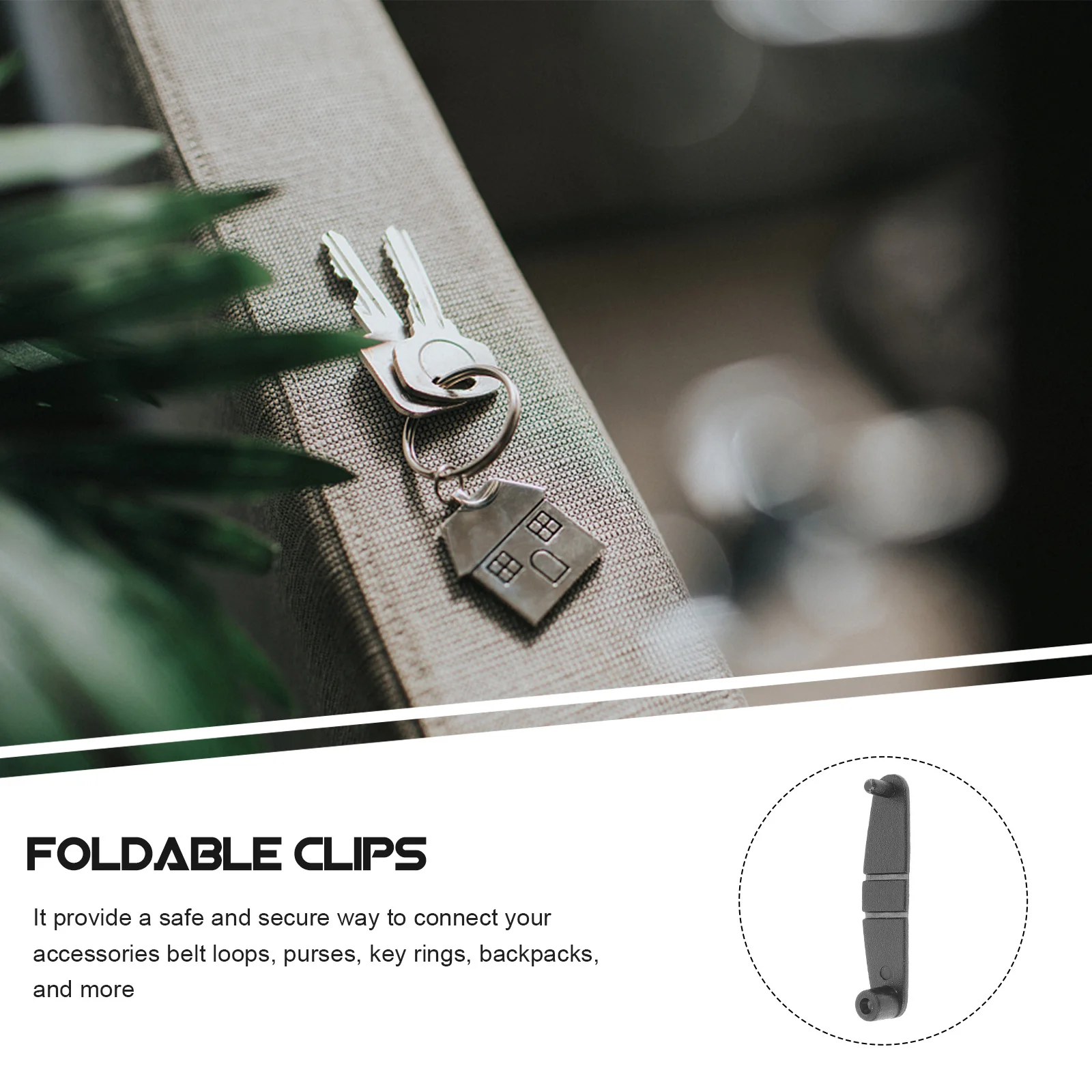 100Pcs Plastic Keychain Clips Foldable Flexible Clips for Keys Backpacks Purses Belts Long-Lasting Durable Plastic Keychain Clip
100Pcs Plastic Keychain Clips Foldable Flexible Clips for Keys Backpacks Purses Belts Long-Lasting Durable Plastic Keychain Clip