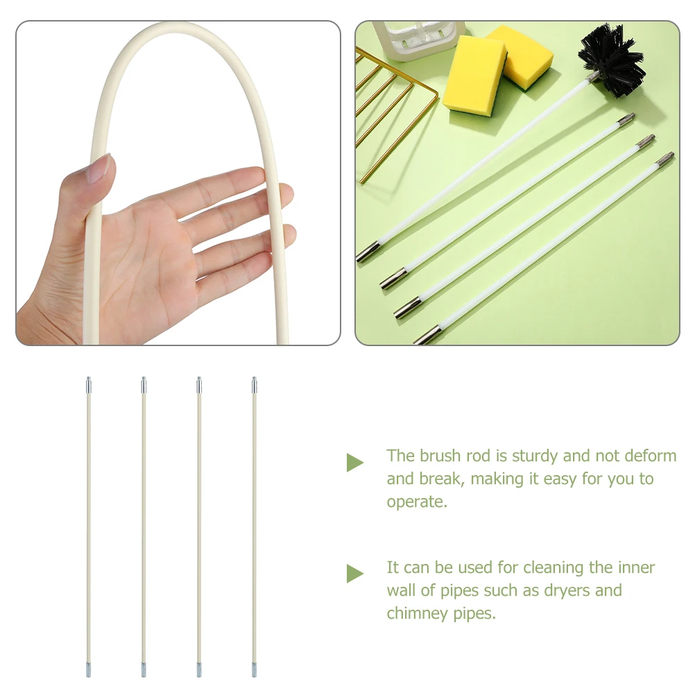 4pcs Chimney Cleaning Brush Rods Flexible Flue Sweep Rotary System For Dryer Vent Fireplace Pipe Ducts Professional
4pcs Chimney Cleaning Brush Rods Flexible Flue Sweep Rotary System For Dryer Vent Fireplace Pipe Ducts Professional