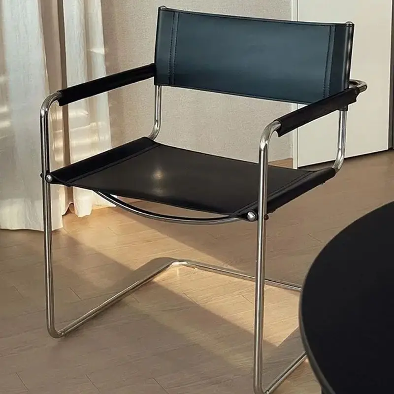 Medieval Armrest Chair Stainless Steel Leather Dining Chair Backrest Chair Modern Homestay Chair Office Chair Leisure Chair
Medieval Armrest Chair Stainless Steel Leather Dining Chair Backrest Chair Modern Homestay Chair Office Chair Leisure Chair