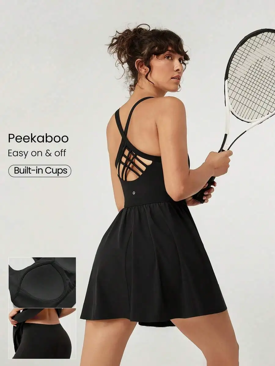 Quick Dry Peekaboo Built-In Cups A-Line Crossover Back Mini Dress With Shorts Pockets
Quick Dry Peekaboo Built-In Cups A-Line Crossover Back Mini Dress With Shorts Pockets