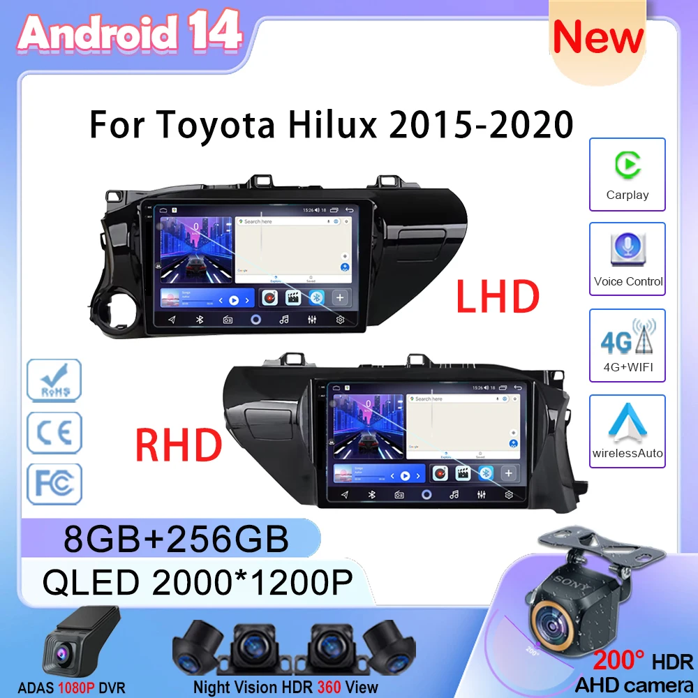 Car For Toyota Hilux 2015-2020 Android GPS Carplay Auto Multimedia Player Head Unit 4G Car BT No 2din DVD Navigation Radio Video
Car For Toyota Hilux 2015-2020 Android GPS Carplay Auto Multimedia Player Head Unit 4G Car BT No 2din DVD Navigation Radio Video
