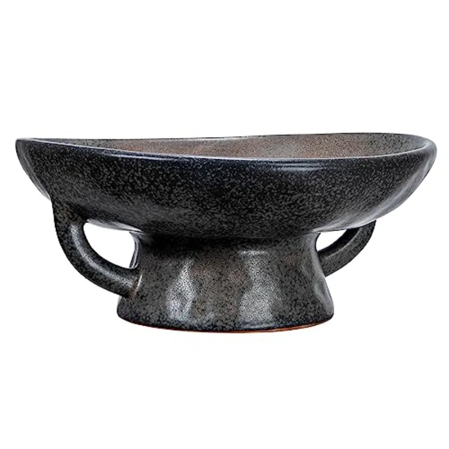 Stoneware Bowl with Handle and Base, Reactive Glaze
Stoneware Bowl with Handle and Base, Reactive Glaze