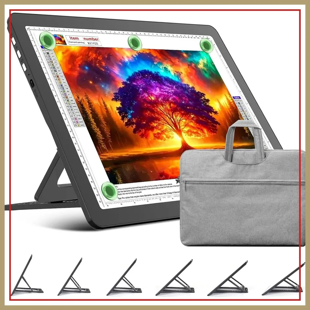 Rechargeable A3 Light Board with Stand, Bag, Super Bright Magnetic Light Pad, Wireless Light Box for Tracing, Drawing, Diamond Painting, Sketching
Rechargeable A3 Light Board with Stand, Bag, Super Bright Magnetic Light Pad, Wireless Light Box for Tracing, Drawing, Diamond Painting, Sketching