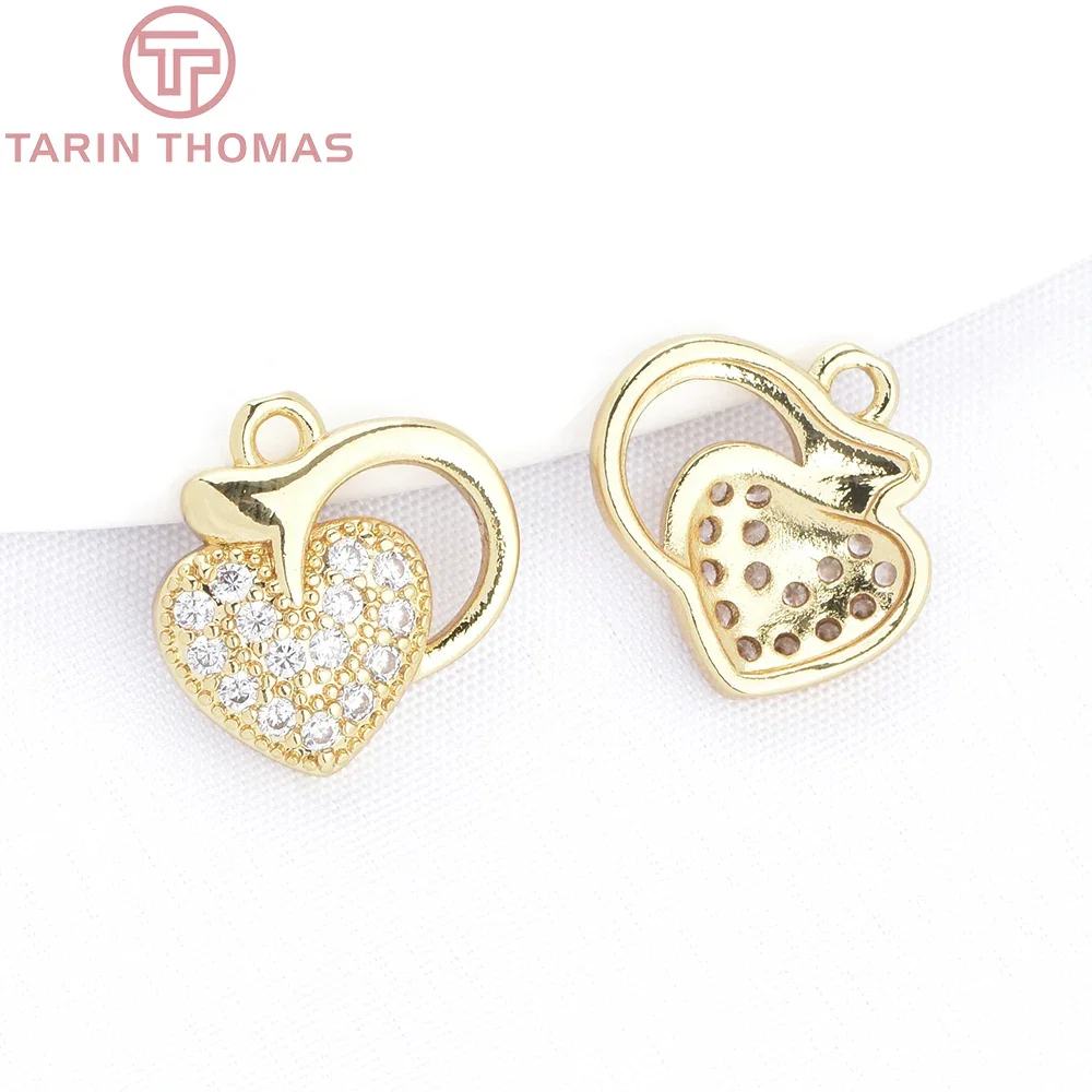 (9886) 10PCS 11.5MM 18K Gold Color Brass with Zircon Heart Shaped Pendants Charms High Quality DIY Jewelry Making Findings
(9886) 10PCS 11.5MM 18K Gold Color Brass with Zircon Heart Shaped Pendants Charms High Quality DIY Jewelry Making Findings