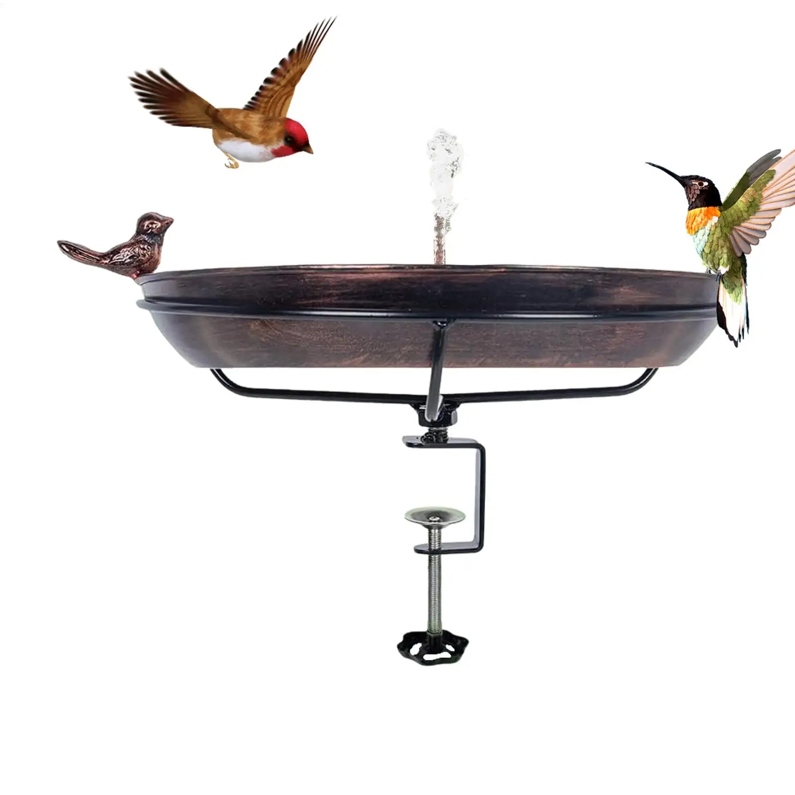 Ретро-купальня для птиц с регулируемым креплением, декор для сада, уличная купальня для птиц для балкона, сада, двора, патио, перил, забора, веранды
Ретро-купальня для птиц с регулируемым креплением, декор для сада, уличная купальня для птиц для балкона, сада, двора, патио, перил, забора, веранды