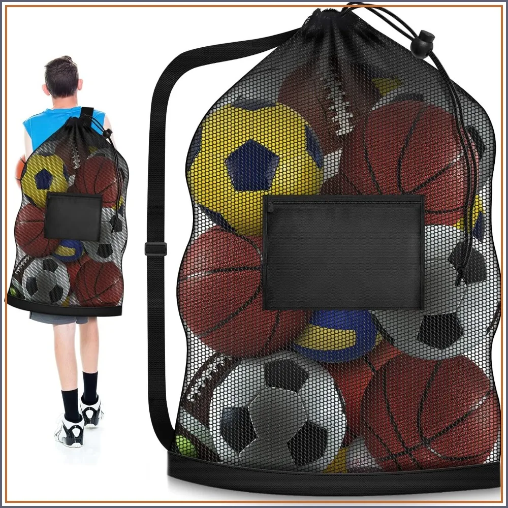 Extra Large 40"x30" Mesh Ball Bag for Soccer, Basketball, Volleyball - Heavy Duty with Pocket
Extra Large 40"x30" Mesh Ball Bag for Soccer, Basketball, Volleyball - Heavy Duty with Pocket