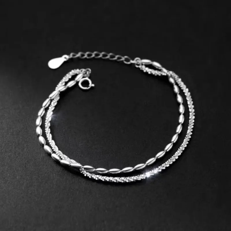 925 Sterling Silver Sparkling Bracelets for Women Elegant Gypsophila Double Layered Chain Bracelet Party Wedding Jewelry Gifts
925 Sterling Silver Sparkling Bracelets for Women Elegant Gypsophila Double Layered Chain Bracelet Party Wedding Jewelry Gifts