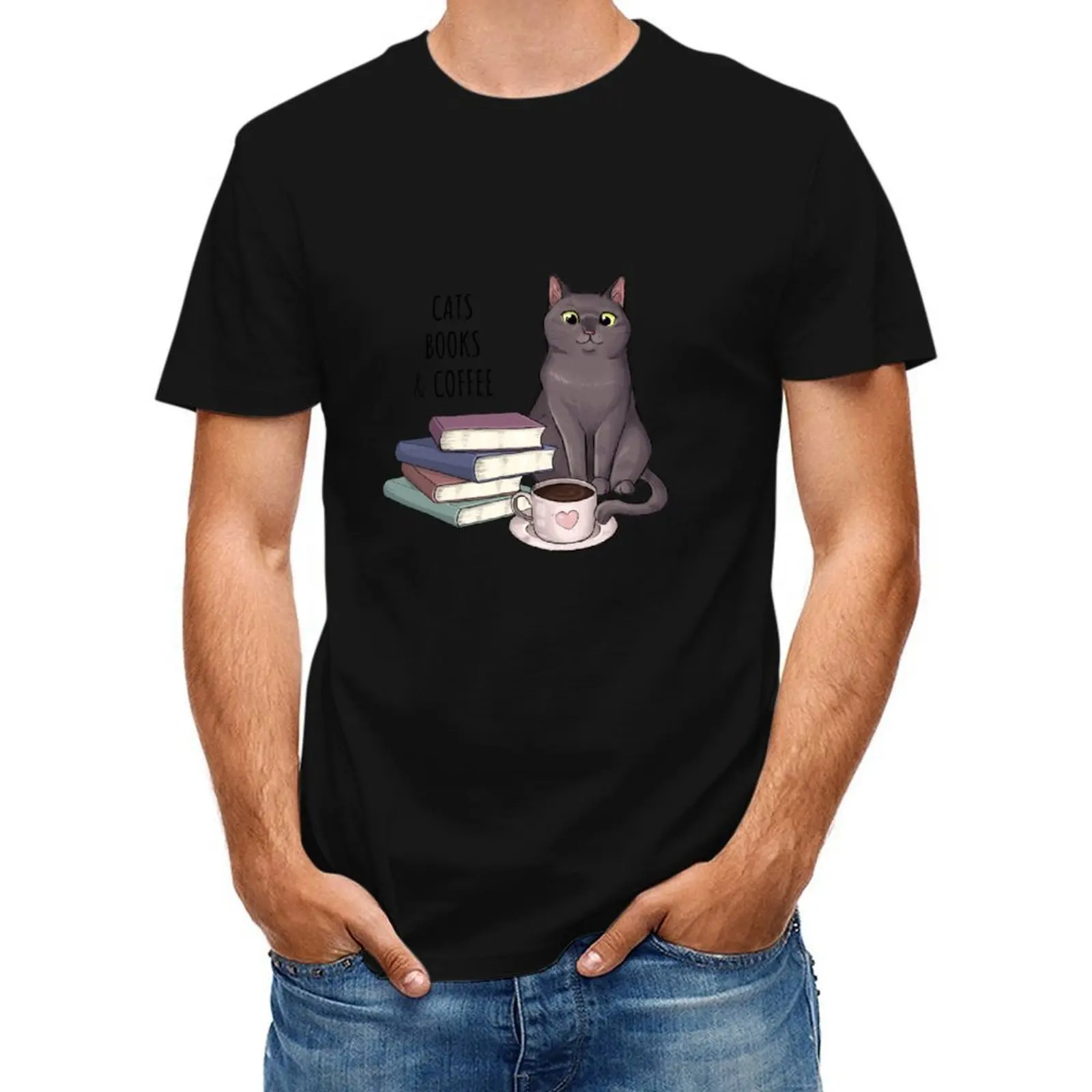Cats, books and coffee T-Shirt oversized t shirt summer top graphic t shirts t shirts for men cotton
Cats, books and coffee T-Shirt oversized t shirt summer top graphic t shirts t shirts for men cotton