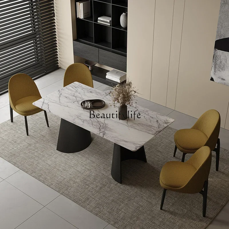 FG01Italian light luxury marble long dining table modern minimalist household dining table
FG01Italian light luxury marble long dining table modern minimalist household dining table
