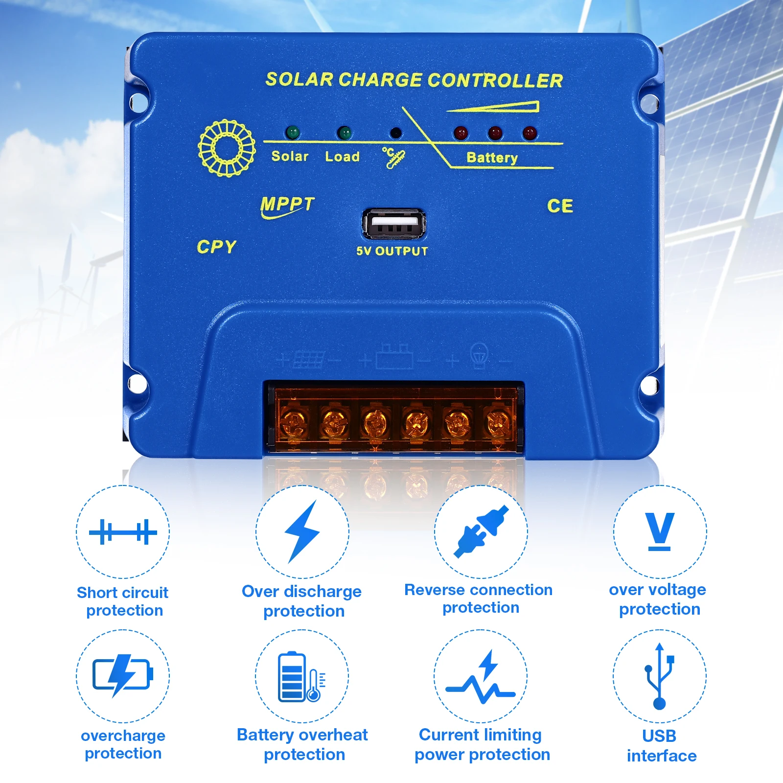 12V24V Panel Solar Charge Controller Regulator Solar Panel Charge Regulator Control Protection
12V24V Panel Solar Charge Controller Regulator Solar Panel Charge Regulator Control Protection